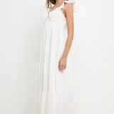Ruffle Sleeve Maxi Dress