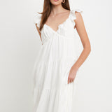 Ruffle Sleeve Maxi Dress
