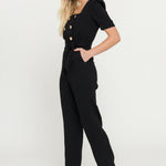 ENDLESS ROSE - Double Button Jumpsuit - JUMPSUITS available at Objectrare