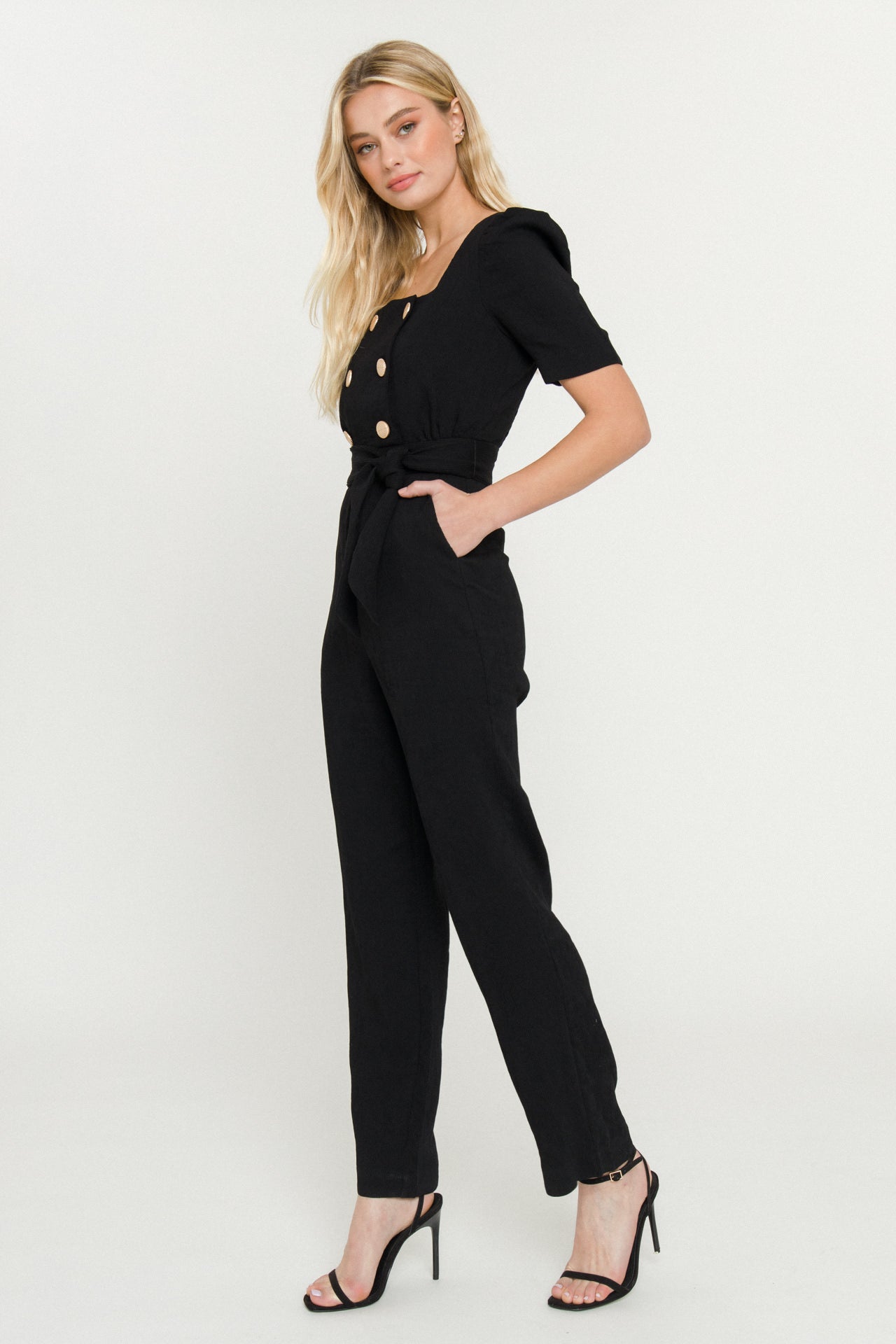 ENDLESS ROSE - Double Button Jumpsuit - JUMPSUITS available at Objectrare