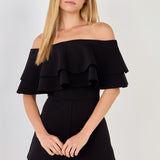 Off the Shoulder Ruffled Romper