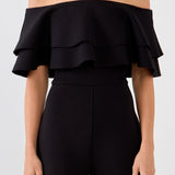 Off the Shoulder Ruffled Romper