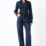 Denim Flared Shirt