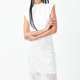 Sequin Back Slit Maxi Skirt