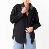 Pu Collared Oversize Shirt