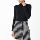 Striped Asymmetrical Skirt