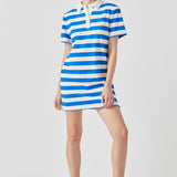 Stripe Collar Mini Dress