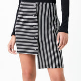 Striped Asymmetrical Skirt