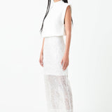 Sequin Back Slit Maxi Skirt