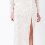 Sequin Vent Midi Skirt