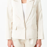 One Button Satin Blazer