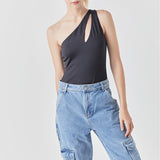 Cut Out Asymmetric Bodysuit