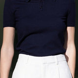 Collared Short Sleeve Sweater