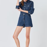 Denim Mini Jumpsuit