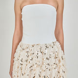 Feather Blouson Mini dress