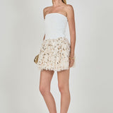 Feather Blouson Mini dress
