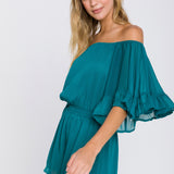 Ruffled Sleeve Romper