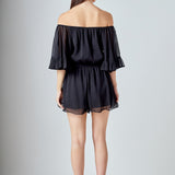Ruffled Sleeve Romper