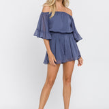 Ruffled Sleeve Romper