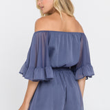 Ruffled Sleeve Romper