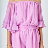 Ruffled Sleeve Romper