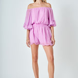 Ruffled Sleeve Romper