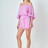 Ruffled Sleeve Romper