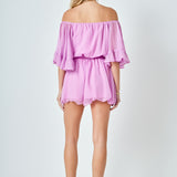 Ruffled Sleeve Romper