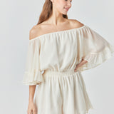 Ruffled Sleeve Romper