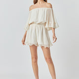 Ruffled Sleeve Romper