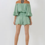 Ruffled Sleeve Romper