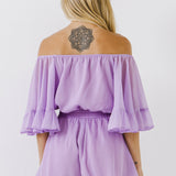 Ruffled Sleeve Romper