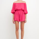 Ruffled Sleeve Romper