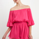 Ruffled Sleeve Romper