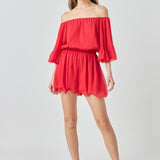 Ruffled Sleeve Romper
