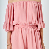 Ruffled Sleeve Romper