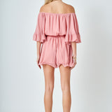 Ruffled Sleeve Romper