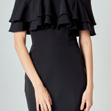 Ruffled Off Shoulder Mini Dress
