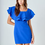 Ruffled Off Shoulder Mini Dress