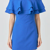 Ruffled Off Shoulder Mini Dress