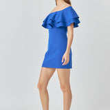 Ruffled Off Shoulder Mini Dress