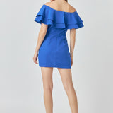 Ruffled Off Shoulder Mini Dress