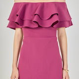 Ruffled Off Shoulder Mini Dress