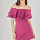 Ruffled Off Shoulder Mini Dress
