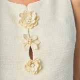 Stacy Floral Trim Seamed Mini Dress