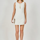 Stacy Floral Trim Seamed Mini Dress