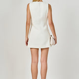 Stacy Floral Trim Seamed Mini Dress