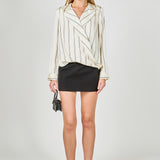 Striped Wrap Blouse