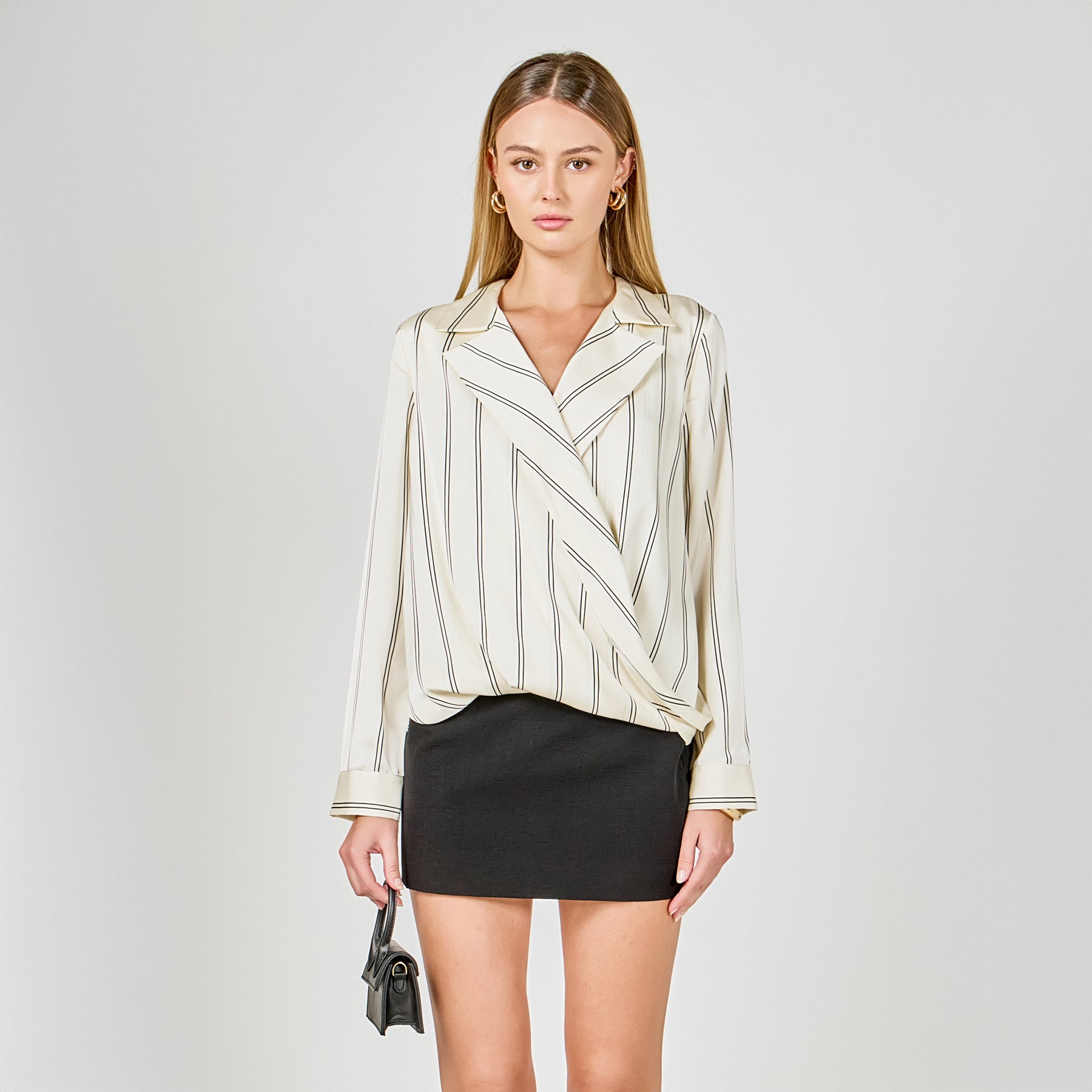 Striped Wrap Blouse