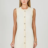 Jewel Button Knit Mini Dress